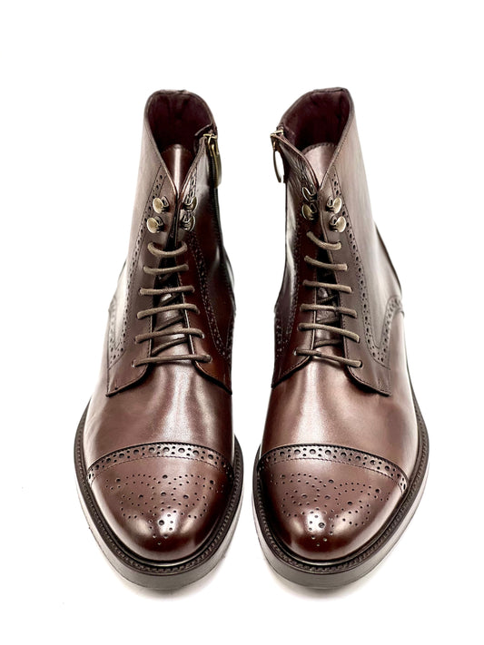 Stivaletto Lacci Punta Fiore Cuoio/Ovalino (StivLFioCG)